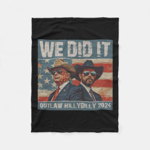 Retro Trump Vance We Did It Outlaw And The Hillbil Fleece Blanket