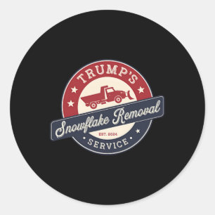 Retro Trump's Snowflake Removal Service Funny Trum Classic Round Sticker