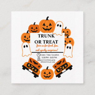 Retro Trunk or Treat Community Halloween Party Enclosure Card