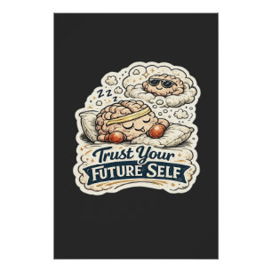 Retro Trust Your Future Self Skeleton Graphic Men' Poster