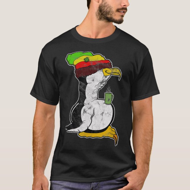 Retro Tu Linu Penguin Drinking Coffee  Hacker T-Shirt (Front)