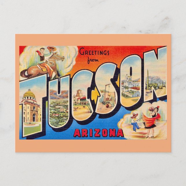Retro Tucson Arizona Postcard (Front)