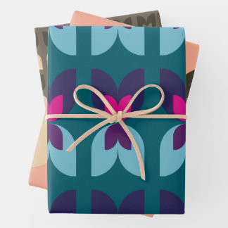Retro Tulip Fall Colours Gifts Wrapping Paper
