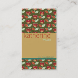 Retro Tulips Flower Custom Template Profile Card