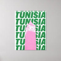 Retro Tunisia Clock Poster | Vintage Travel-Inspir