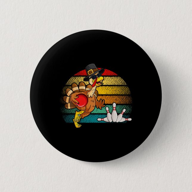 Retro Turkey Bowling Ball Pin Autumn Fall Vibes Th (Front)