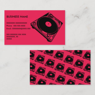 Retro Turntable Graphic in Black Business Card
