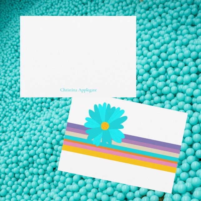 Retro Turquoise Baby Girl Shower Thank You (Creator Uploaded)