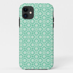 Retro Turquoise Circles Abstract iPhone 11 Case