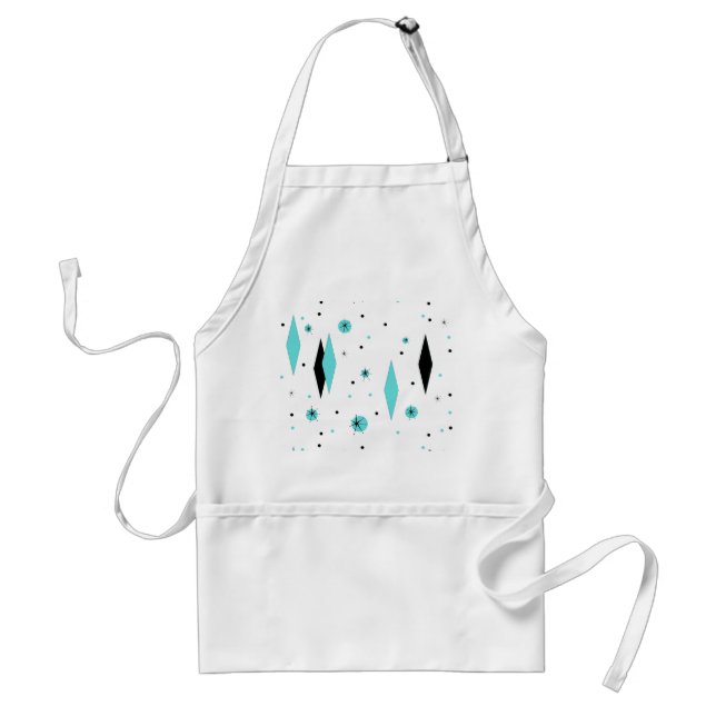 Retro Turquoise Diamond & Starburst Apron (Front)