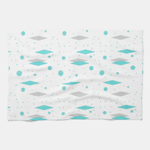 Retro Turquoise Diamond & Starburst Kitchen Towels