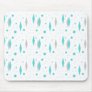 Retro Turquoise Diamond & Starburst Mousepad