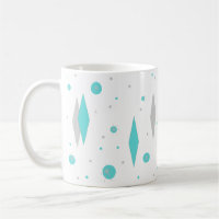 Retro Turquoise Diamond & Starburst Mug
