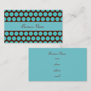 Retro Turquoise Polka Dots Business Cards
