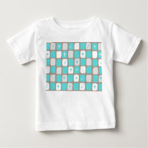 Retro Turquoise Starbursts Baby T-Shirt