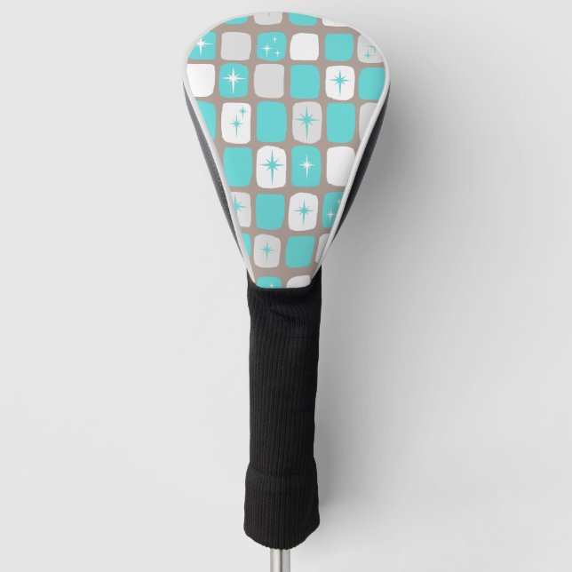 Retro Turquoise Starbursts Driver Cover (Front)