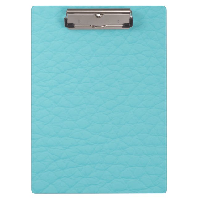 Retro Turquoise Teal Leather Custom Clipboard (Front)