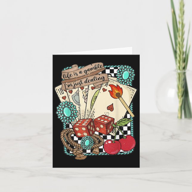 Retro Turquoise Western Wild West Cowboy Cowgirl  Card (Front)
