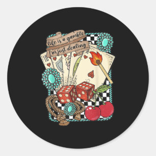 Retro Turquoise Western Wild West Cowboy Cowgirl Classic Round Sticker