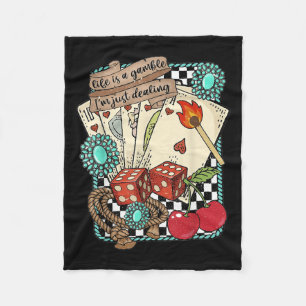 Retro Turquoise Western Wild West Cowboy Cowgirl  Fleece Blanket