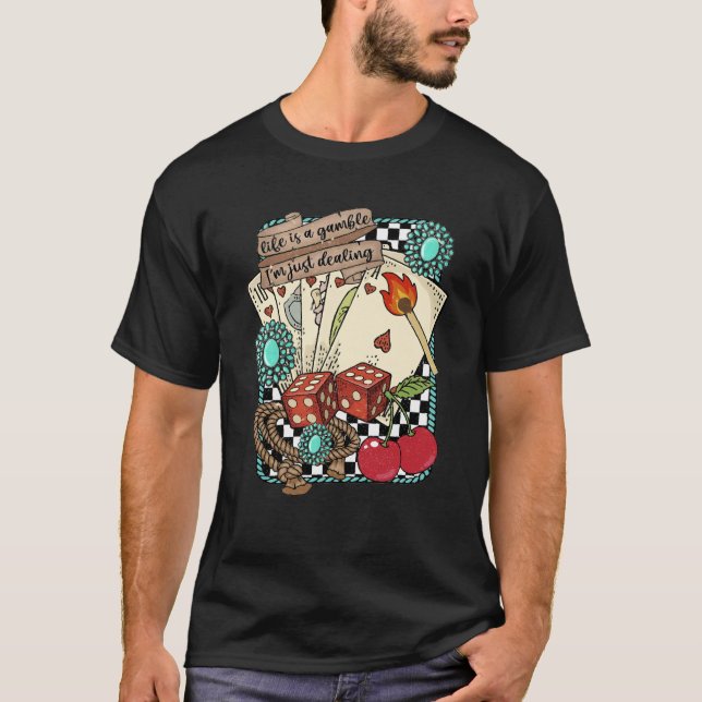 Retro Turquoise Western Wild West Cowboy Cowgirl S T-Shirt (Front)