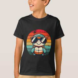 Retro Turtle In Sungles Bbq Pool Party Funny Turtl T-Shirt