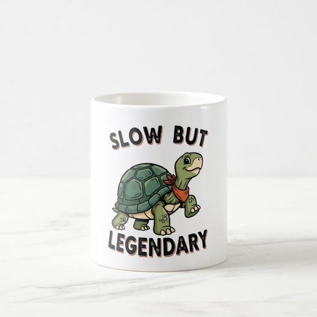 Retro Turtle Slow Legend White Coffee Mug (Center)