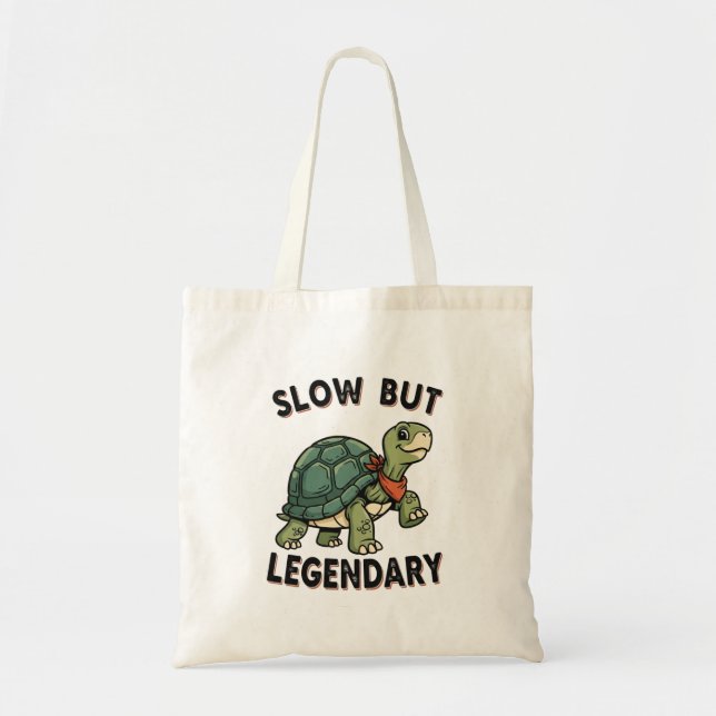 Retro Turtle Slow Life Canvas Tote Bag (Front)