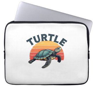 Retro Turtle T-Shirt Laptop Sleeve