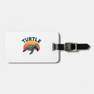 Retro Turtle T-Shirt Luggage Tag