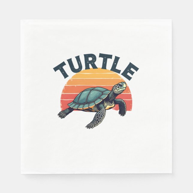 Retro Turtle T-Shirt Napkin (Front)