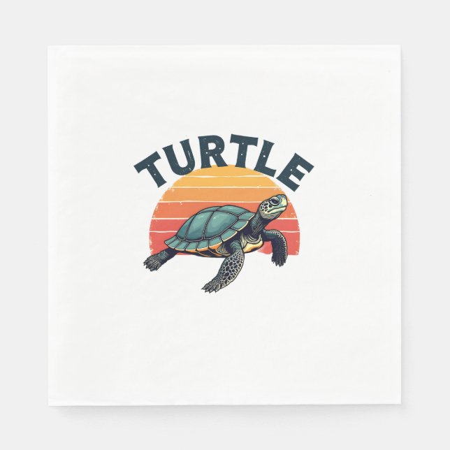 Retro Turtle T-Shirt Napkin (Front)