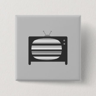 Retro TV 15 Cm Square Badge