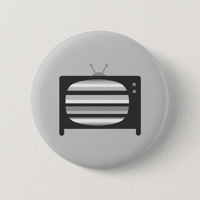 Retro TV 6 Cm Round Badge (Front)