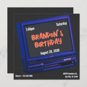 Retro tv aesthetic birthday Invitation