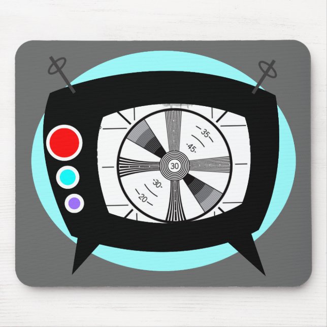 Retro TV and Test Pattern Mouse Mat (Front)