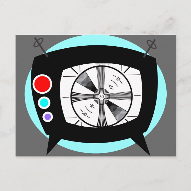 Retro TV and Test Pattern Postcard (Front)