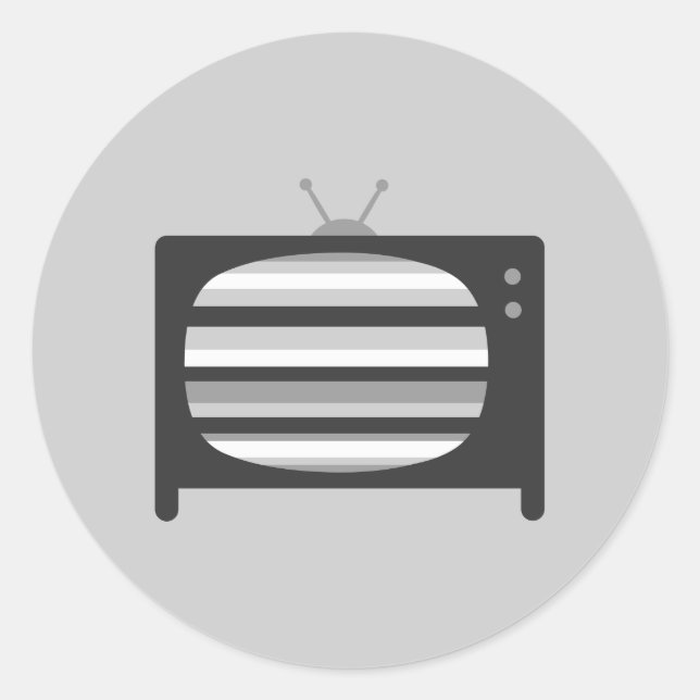 Retro TV Classic Round Sticker (Front)