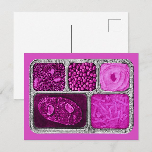 Retro TV Dinner in Pink Postcard (Front/Back)