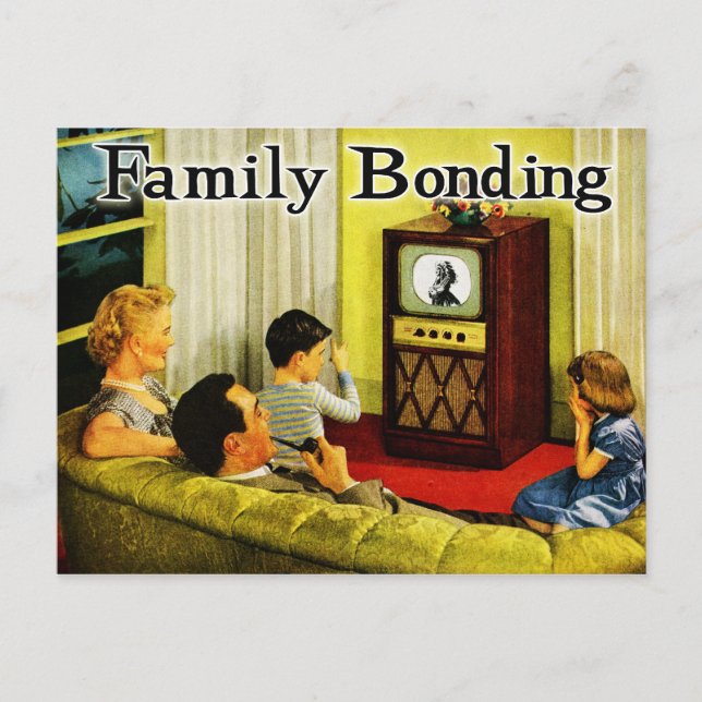 Retro TV Family Postcard (Family Bonding) (Front)