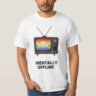 Retro TV “Mentally Offline” Glitch Graphic T-Shirt