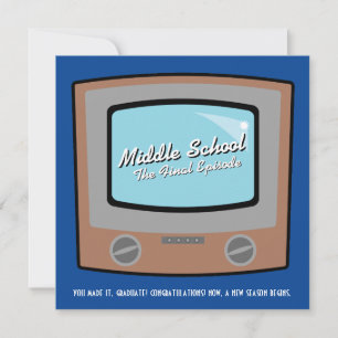 retro TV middle school GRADUATION congratulations  Card