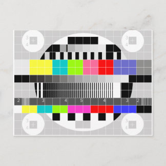 Retro TV multicolor signal test pattern Postcard