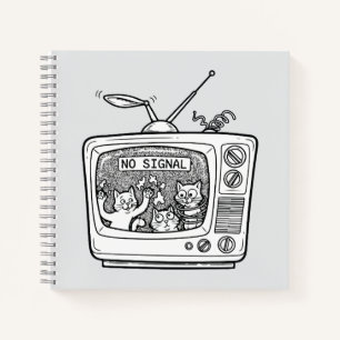 Retro TV No Signal Cats Notebook