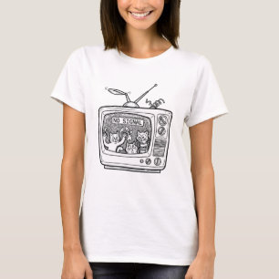 Retro TV No Signal Cats T-Shirt