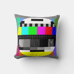 Retro TV no signal illustration. Cushion