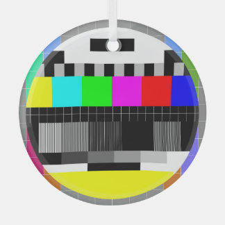 Retro TV no signal illustration. Glass Tree Decoration