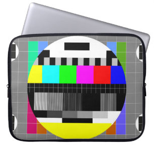 Retro TV no signal illustration. Laptop Sleeve