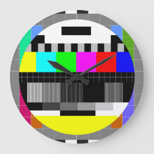 Retro TV no signal illustration. Large Clock