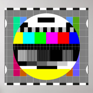 Retro TV no signal illustration. Poster